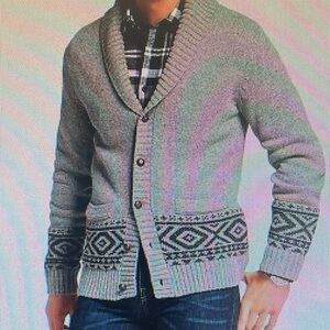 Unisex shawl collar grandpa cardigan
